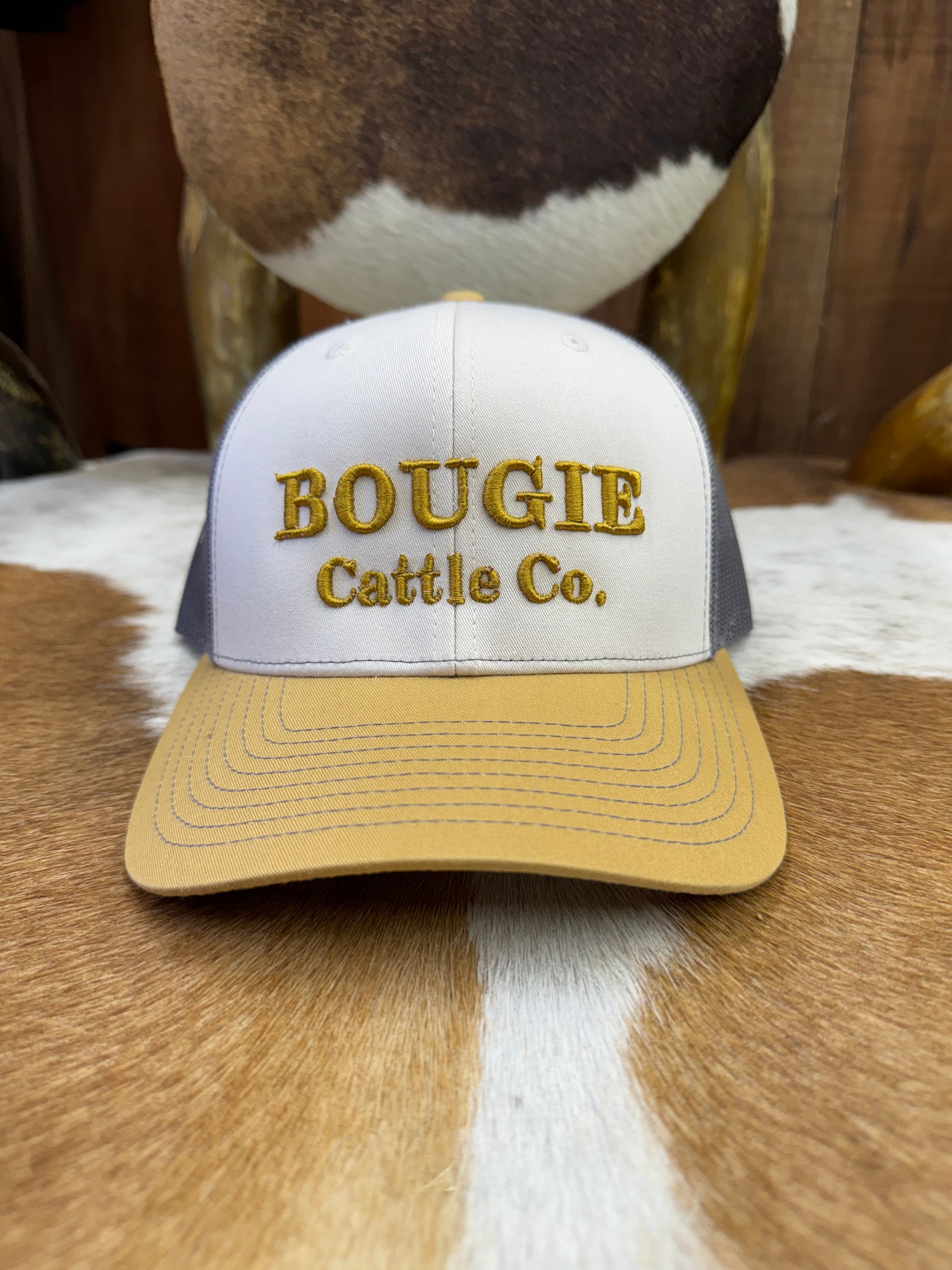 Tri Color Thick Stitched Bougie Cattle Co Baseball Cap