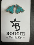 Load image into Gallery viewer, Costume Turquoise Cow Stud Earring
