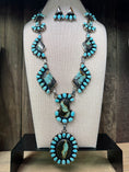 Load image into Gallery viewer, Native American Black Jack Turquoise Sterling Silver Necklace with Earrings
