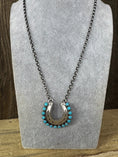 Load image into Gallery viewer, Turquoise Sterling Silver Horseshoe Necklace - Artist Stamped
