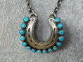 Load image into Gallery viewer, Turquoise Sterling Silver Horseshoe Necklace - Artist Stamped
