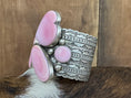 Load image into Gallery viewer, Gorgeous Native American Pink Conch Heart Sterling Silver Statement Cuff - Artist Signed
