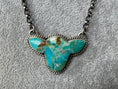 Load image into Gallery viewer, Native American Turquoise Cow Head Sterling Silver Necklace - Artist Stamped
