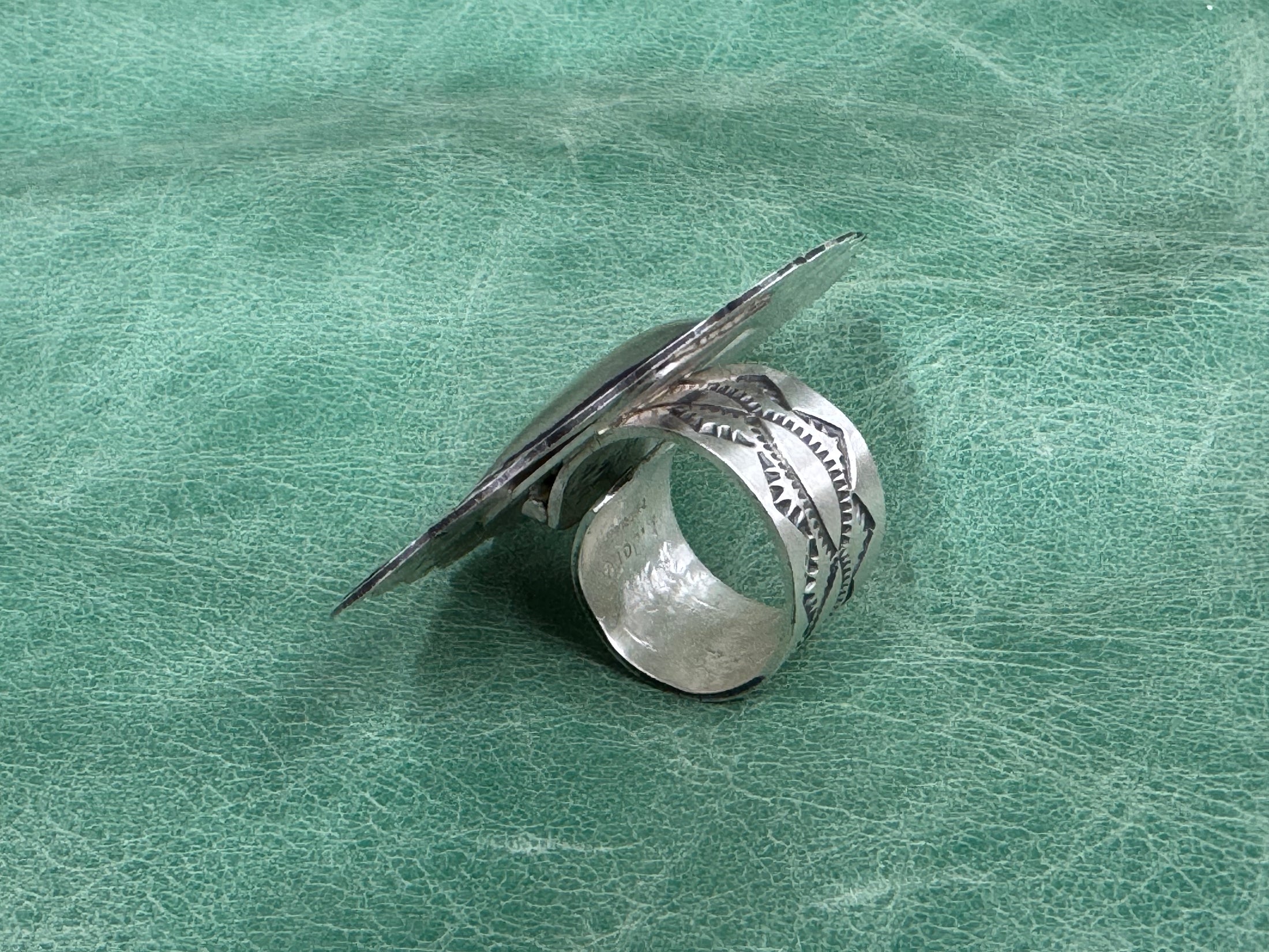 Native American Handmade Sterling Silver Adjustable Ring - Artist Stamped