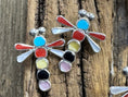 Load image into Gallery viewer, Dragon Fly Sterling Silver Post Earring with Stone Inlay
