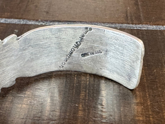 Handmade Multi Stone Sterling Silver Cuff Bracelet - Artist Stamped