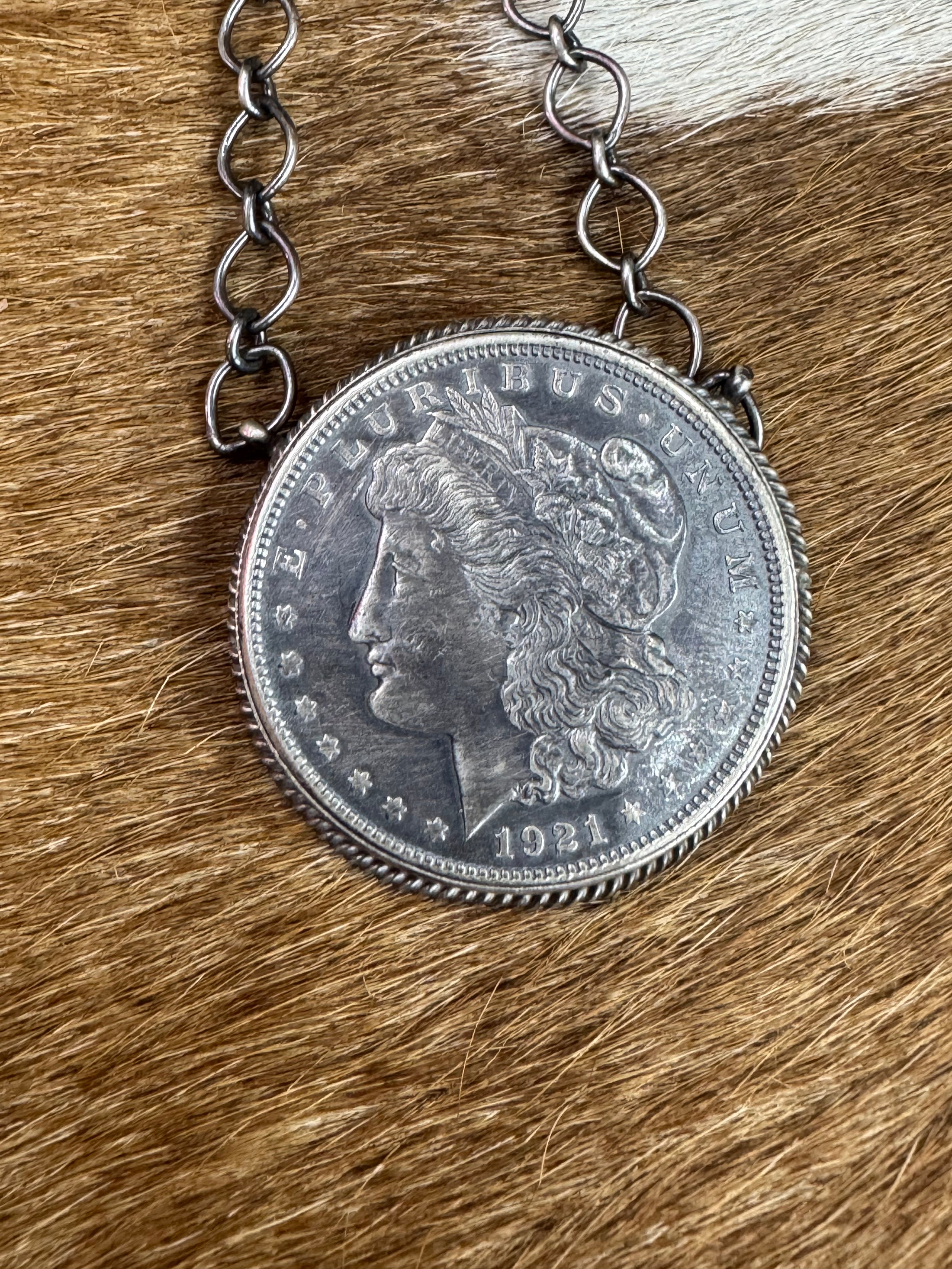 Dollar Coin Necklace 1921 Silver Dollar Necklace 1921 Morgan