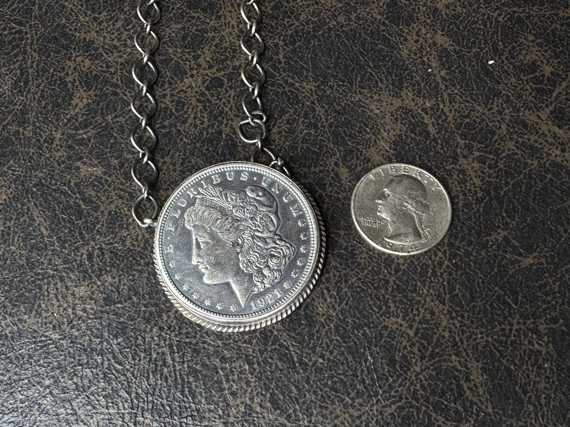 Dollar Coin Necklace 1921 Silver Dollar Necklace Antique 1921