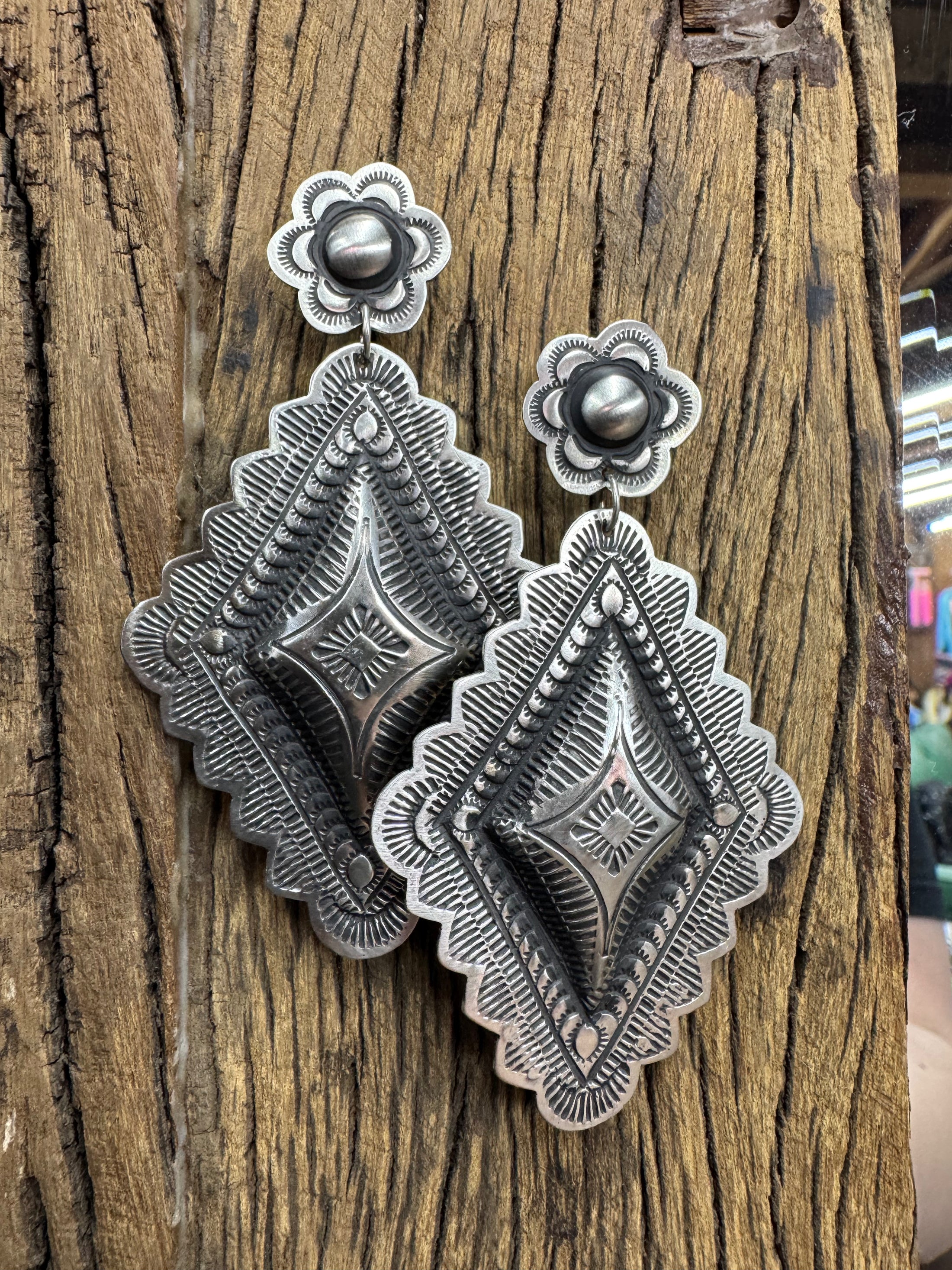 Native American Sterling Silver Dangle Earrings