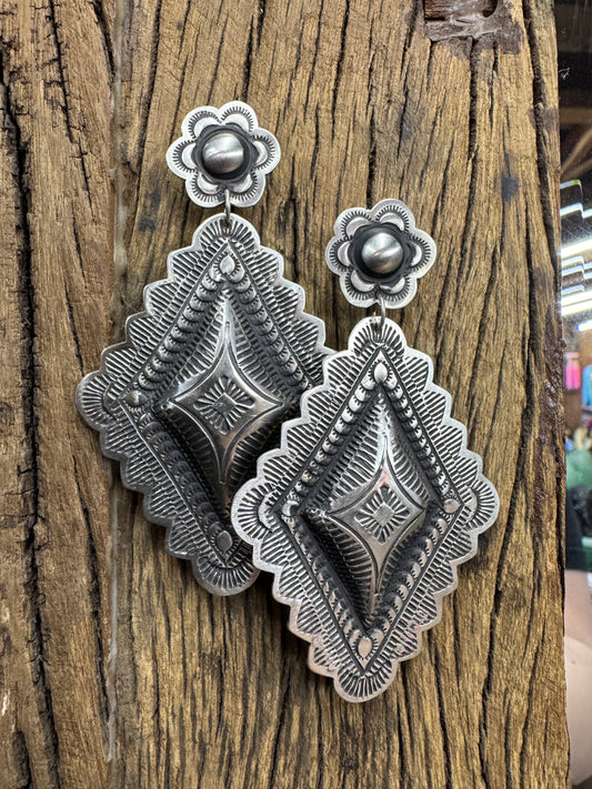 Native American Sterling Silver Dangle Earrings