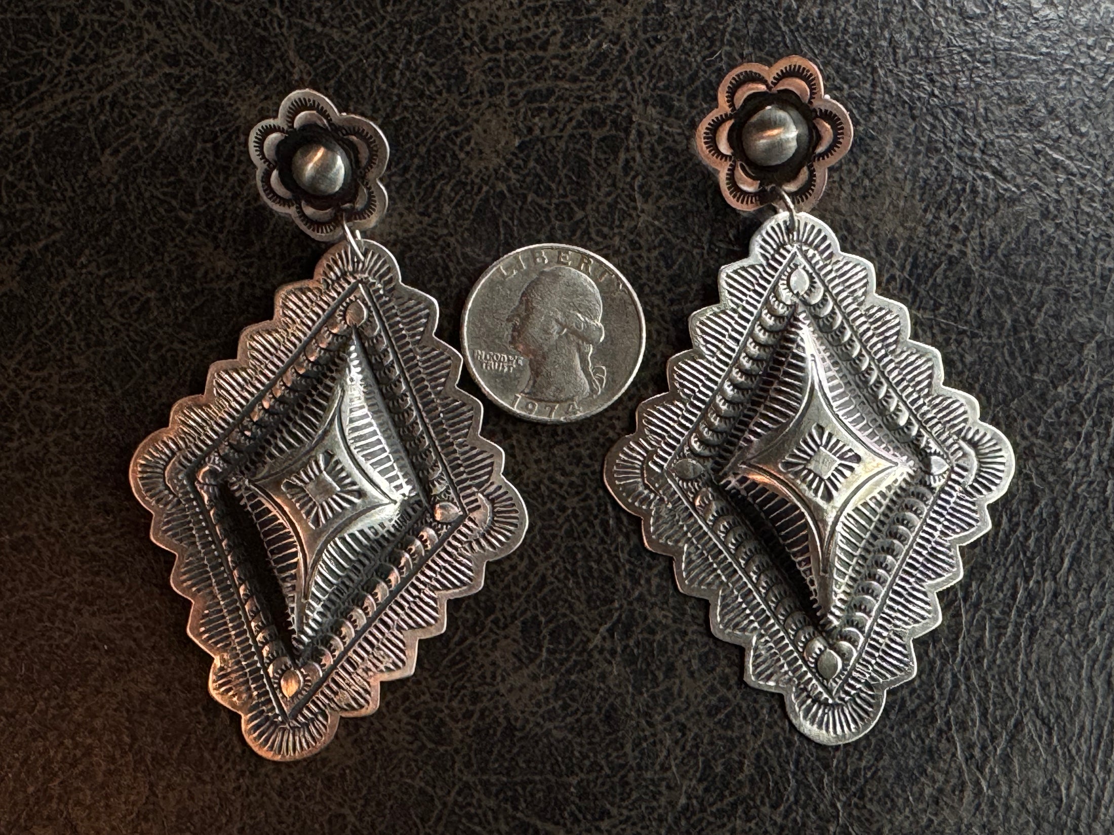 Native American Sterling Silver Dangle Earrings