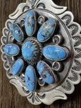 Load image into Gallery viewer, Native American Turquoise Cluster Sterling Silver Pendent - Artist Stamped
