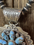 Load image into Gallery viewer, Native American Turquoise Cluster Sterling Silver Pendent - Artist Stamped
