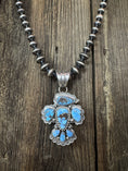 Load image into Gallery viewer, Charles Johnson Handmade Native American Turquoise Sterling Silver Pendent - Artist Stamped
