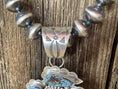 Load image into Gallery viewer, Charles Johnson Handmade Native American Turquoise Sterling Silver Pendent - Artist Stamped

