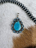 Load image into Gallery viewer, Sterling Silver Turquoise Oval Shaped Pendant
