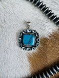 Load image into Gallery viewer, Sterling Silver Turquoise Square Pendant
