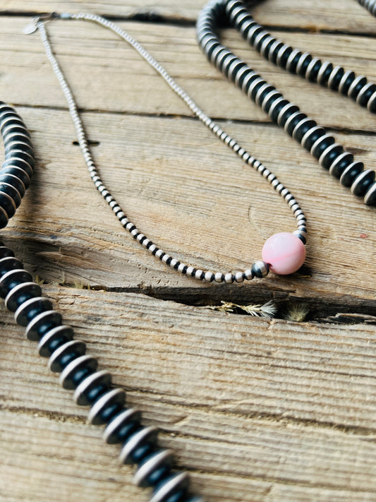 Sterling Silver Pink Conch Necklace