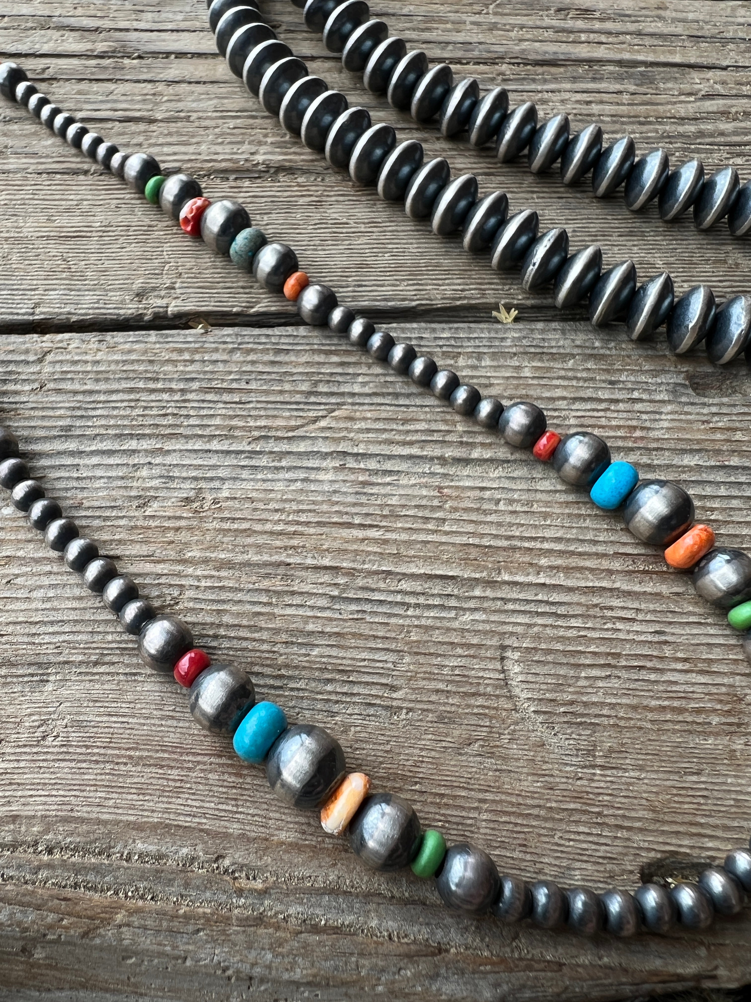 Sterling silver multi stone hotsell Bead Necklace