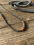 Load image into Gallery viewer, Sterling Silver Orange Spiny Oyster Navajo Pearl Necklace 20 Inch
