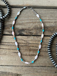 Load image into Gallery viewer, Sterling Silver Turquoise Navajo Pearl Necklace 7 1/2 Inches
