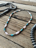 Load image into Gallery viewer, Sterling Silver Turquoise Navajo Pearl Necklace 7 1/2 Inches
