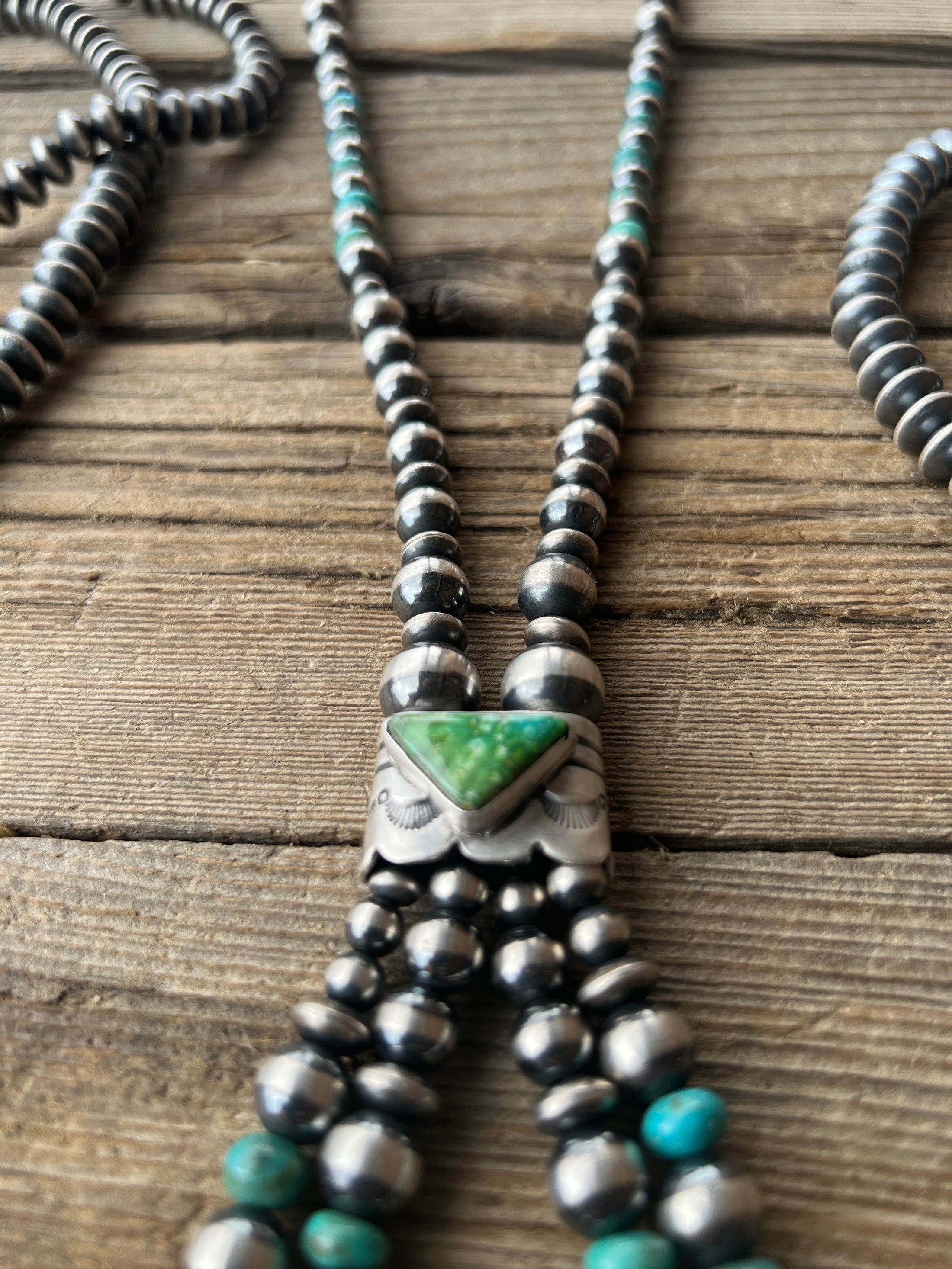 Sterling Silver Turquoise Navajo Pearl Necklace