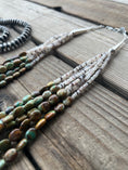 Load image into Gallery viewer, 6 Strand Sterling Silver Turquoise Navajo Heishi Beaded Necklace
