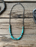 Load image into Gallery viewer, Sterling Silver Turquoise Stackable Necklace
