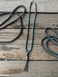 Load image into Gallery viewer, Sterling Silver Turquoise Navajo Beaded Tassel Necklace
