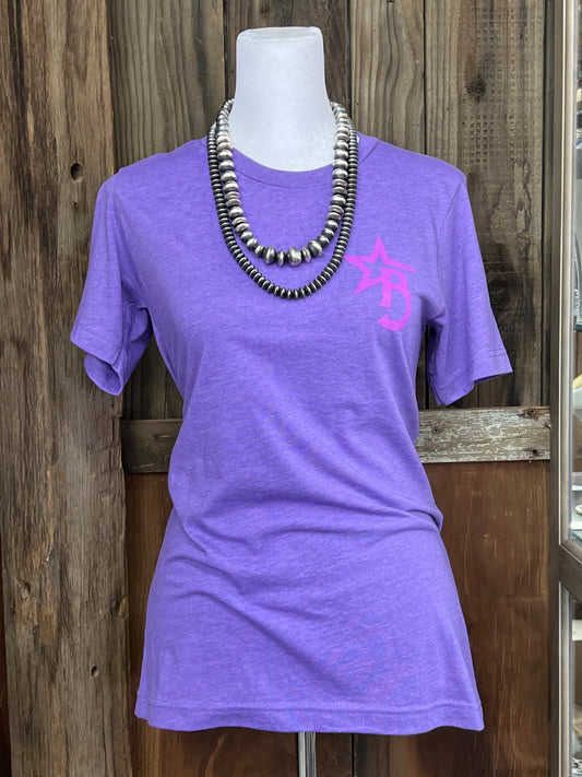 Heather Purple Uni-Sex Short Sleeve T-Shirt (Bougie Logo, Never Basic)