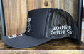 Load image into Gallery viewer, Metallic Silver Bougie Logo Black Foam Trucker Hat
