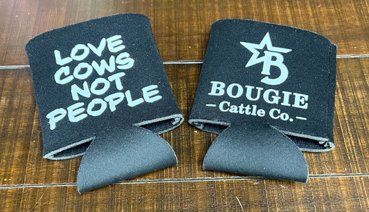 Bougie Cattle Co Can Koozie - Love Cows, Not People!