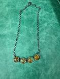 Load image into Gallery viewer, Artist Marked Sterling Silver and Boulder Turquoise Bar Necklace
