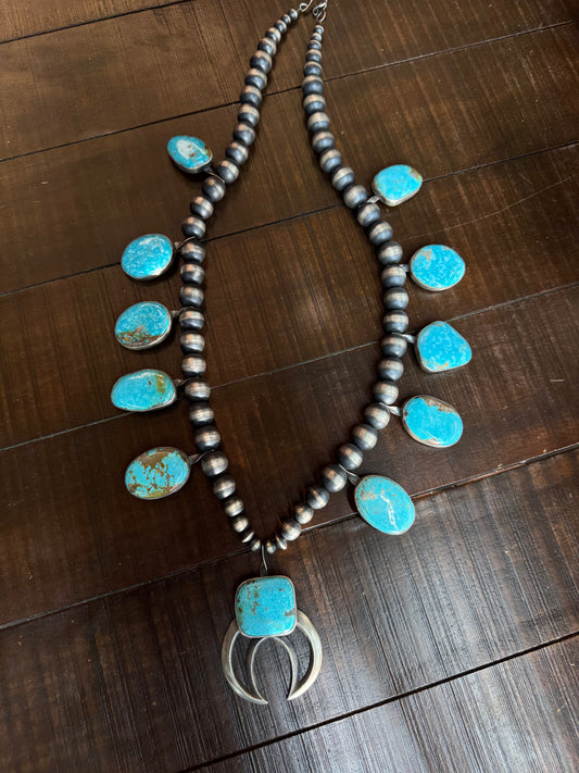 Sterling Silver Turquoise Statement Necklace