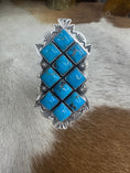 Load image into Gallery viewer, Native American Large Turquoise Sterling Silver Statement Ring
