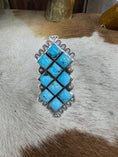 Load image into Gallery viewer, Native American Large Turquoise Sterling Silver Statement Ring
