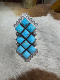 Load image into Gallery viewer, Native American Large Turquoise Sterling Silver Statement Ring
