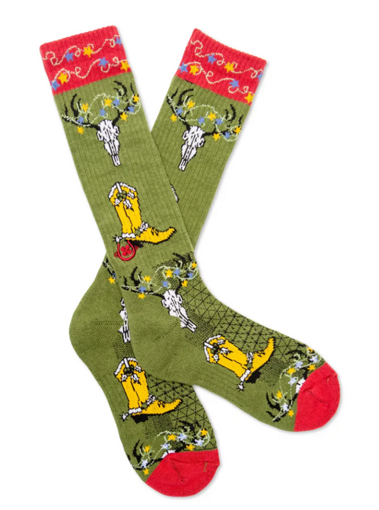 Lucky Chuck Get a Little Western Christmas Performance Socks