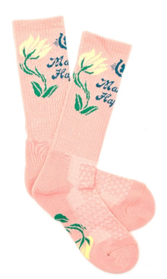 Lucky Chuck Make it Happen Peach Performance Socks