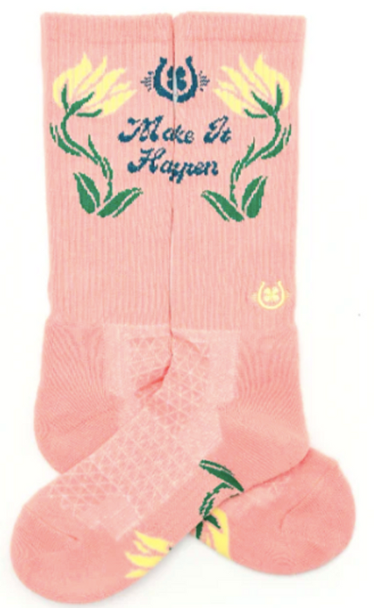 Lucky Chuck Make it Happen Peach Performance Socks