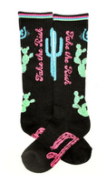 Load image into Gallery viewer, Lucky Chuck Performance Socks Take the Risk Neon Black
