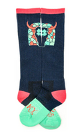 Load image into Gallery viewer, Lucky Chuck Performance Socks Lucky Clover Seer Head Navy/Pink
