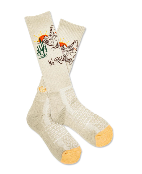 Lucky Chuck We Ride at Dawn Tan Performance Socks