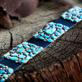 Load image into Gallery viewer, Vintage Native American Sterling Silver Concho Belt with RARE Mountain Turquoise
