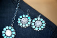 Load image into Gallery viewer, Native American Authentic Sterling Silver Turquoise Concho Necklace
