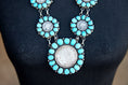 Load image into Gallery viewer, Native American Authentic Sterling Silver Turquoise Concho Necklace
